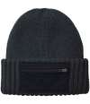 BB334R B334R Beechfield Zip Patch Beanie Graphite Grey / Black colour image